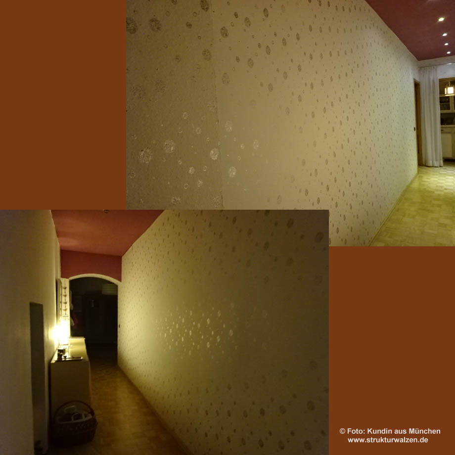 Wand mit rundem Muster gestaltet