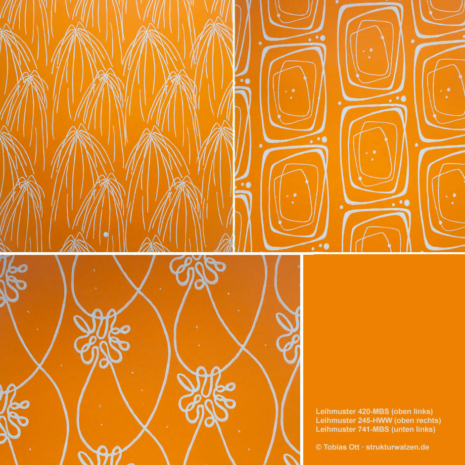 Wandgestaltung mit Muster in Orange