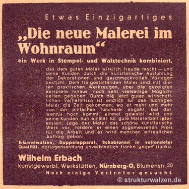 Anzeige von Wilhelm Erbach, Nürnberg
