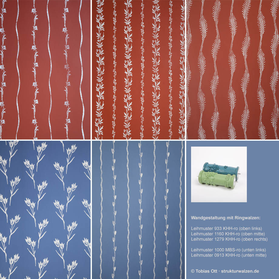 Beispiele für Wandgestaltung mit Ringwalzen