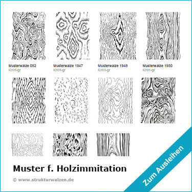 Leihwalzen zur Holzimmitation