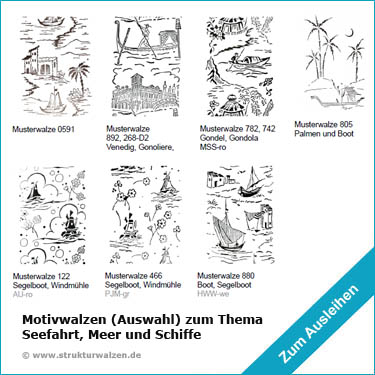 Motivwalzen zu Seefahrt / Schiffe