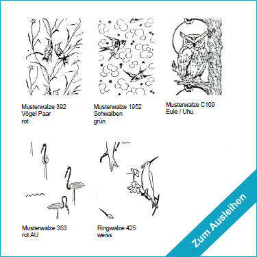 Musterwalzen mit Vögeln leihen