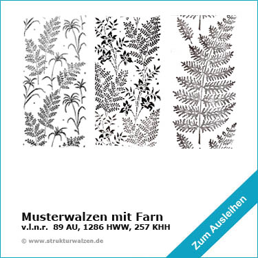 Rollstempel mit Farnmuster