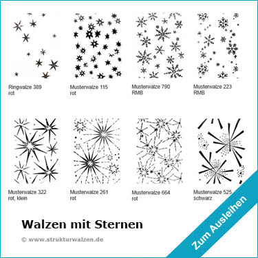 Walzen und Wandstempel mit Sternen