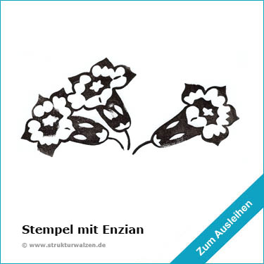 Wandstempel mit Enzian